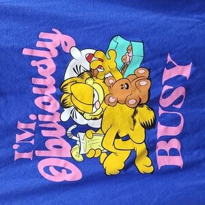 🔴 3 for $12 Blue Garfield TShirt junior 3xl